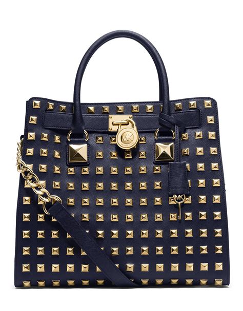 michael kors small hamilton studded tote|michael kors hamilton large satchel.